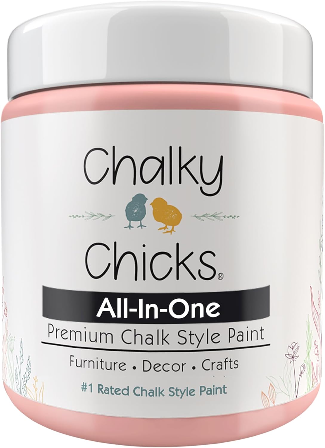 Chalky Chicks All-in-One Chalk Paint for Furniture or Cabinet - 8 Fl Oz - Matte Finish Sweet 16 (Pink) for Metal, Wood Furniture Paint - No Sanding All-in-One for Home Decor & Crafts, USA Made