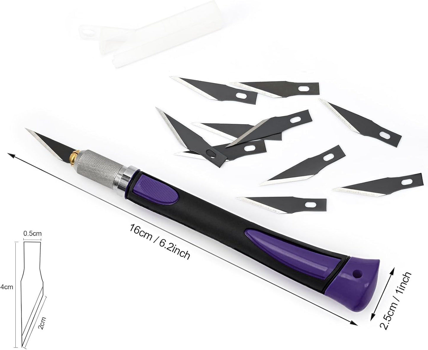 EHDIS Precision Hobby Knife Set Utility Craft Knife Kit with 10PCS Blades for Art, Working-Stencil, Scoring, Scrapbooking, Architecture Modeling, Crafting, Precision Knife (Purple)