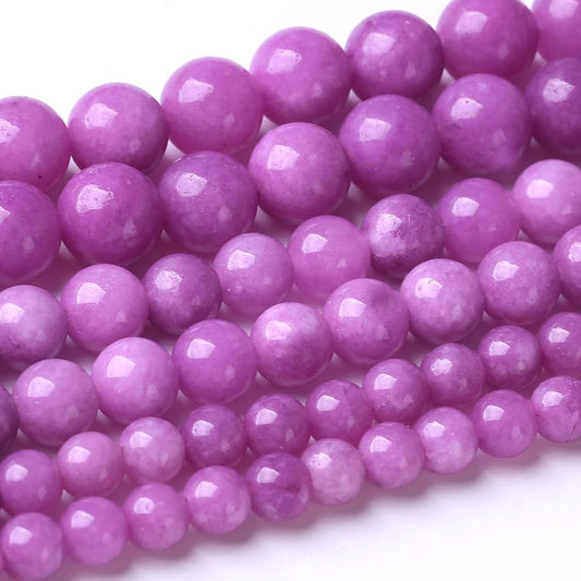 36PCS 10MM Purple Jade Beads Stone Beads Energy Healing Beads for DIY Jewelry Bracelet Necklace Making for Jewelry Making15Inch