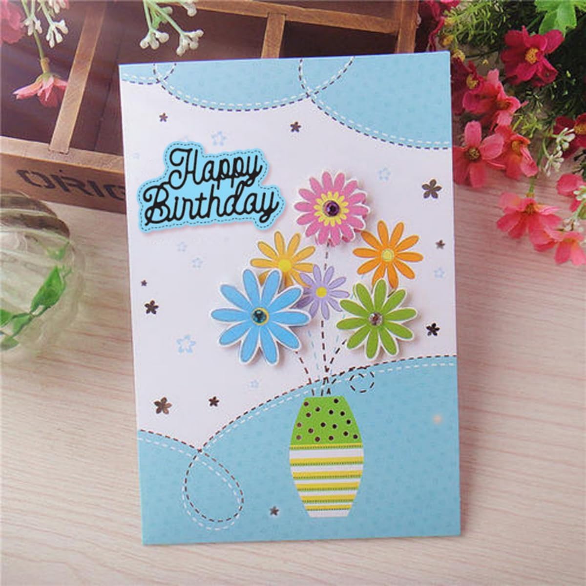 Metal Cutting Dies DIY Merry Christams Embossing Stencil Template Scrapbooking Card Making Mold Photo Album Arts Crafts Tools (Thank You Happy Birthday Congratulations-10x7.6cm)