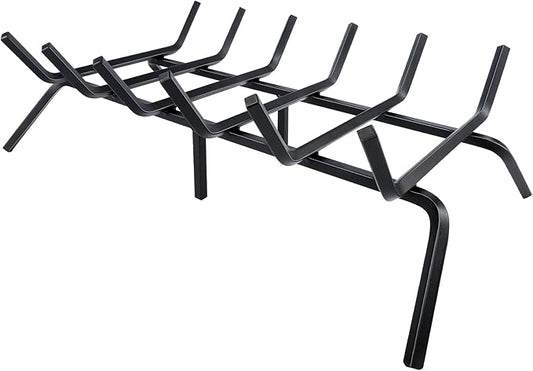 Fireplace Grate,Fireplace Log Holder,27 inch Heavy Duty Solid Cast Iron FIrewood Log Burning Rack for Inside The Fireplace Accessories Outood Fire Pit Kindling Fireplace Tools