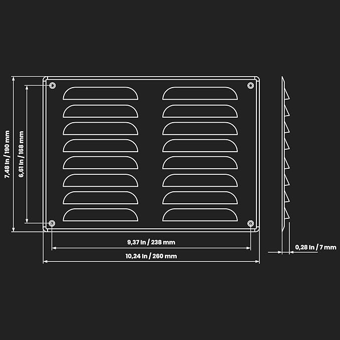 Repa Market 10" x 7.5" Inch (Outer Dimensions) White Air Vent Cover - Steel Return Air Grilles - for Ceiling and Sidewall - HVAC - with Protection Screen (10.23'' x 7.48'' Inch)