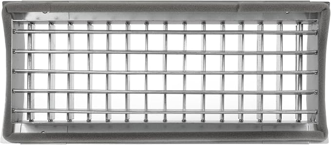 Repa Market 13" x 5" Inch Air Exhaust Grille for Round Ducts - 2 Adjustable Louvre Blades - Galvanized Air Supply Vent Cover - Side Fit Round Surface Canal Ducting from 9.84" to 35.43" Inches
