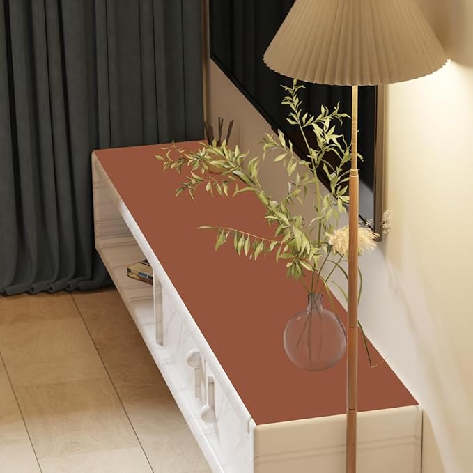 Desk Pad - 14x45 Inch Waterproof Easy to Clean Can Conceal Flaws Protector The Table Top from Scratches Used for Coffee Table Office Table Dresser(Brown+Gray 14x45)