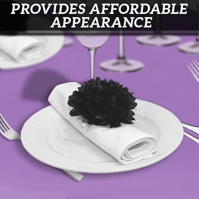PARTY BARGAINS 5 Disposable Table Covers - 54" X 108" Purple Table Cover, 3 Ply Paper & Plastic Tablecloth