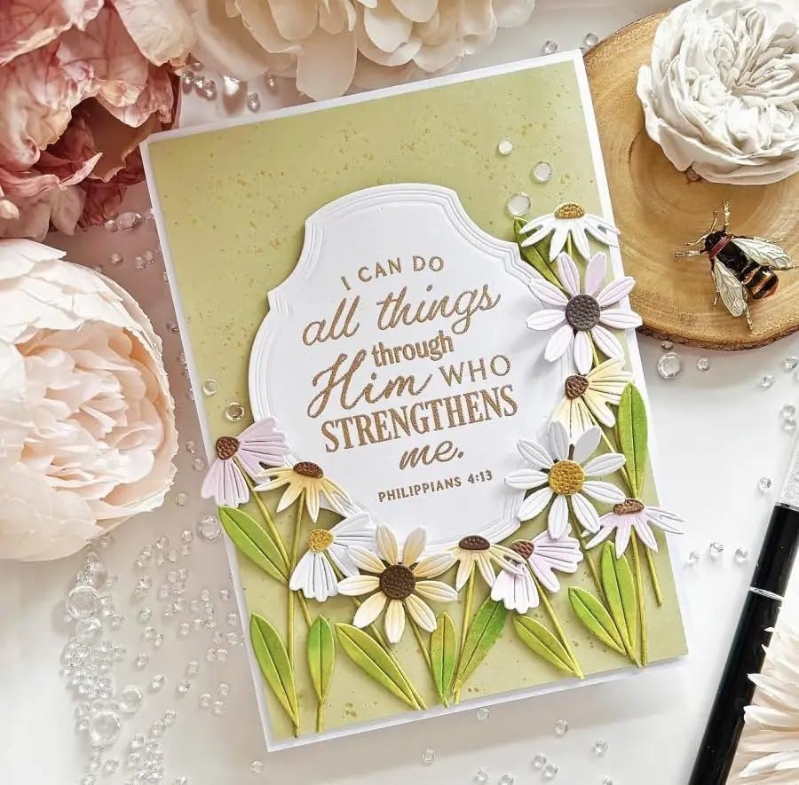 Lapoo Flowers Metal Cutting Die for Scrapbooking - Durable, Cut Stencils for DIY Scrapbook Photo Album Decorative Paper Card, Card Making Supplies, Embossing (Flowers in Clusters 4.8 x 4.5 in)