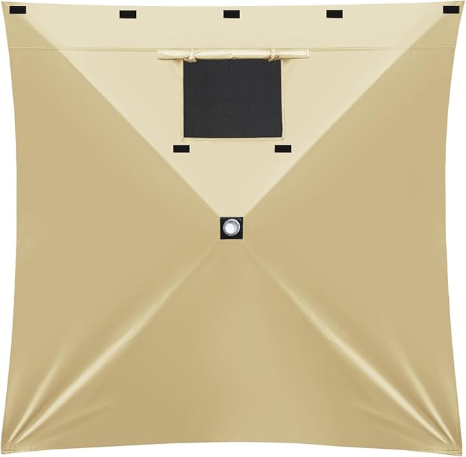 MASTERCANOPY Wind Screen Side Panel with Window for 10x10 Escape Screen Shelter Canopy Tent - Weatherproof, UV Resistant Sun Shade Attachment Accessory (Coffee Brown, 1 Pack)