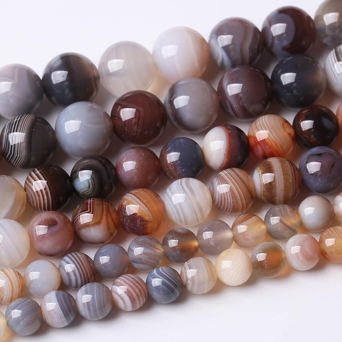 36PCS 10MM Red Coffee Agate Beads-Multicolo Stone Beads Energy Healing Beads for DIY Jewelry Bracelet Necklace Making for Jewelry Making15Inch