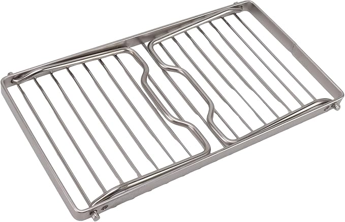 Folding Camping Grate, Stainless Steel Adjustable Height Campfire Grill, Thicker Cooking Racks with Draining Function, Portable Backpacking Grill for Outdoor Camping Picnic BBQ