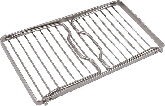 Folding Camping Grate, Stainless Steel Adjustable Height Campfire Grill, Thicker Cooking Racks with Draining Function, Portable Backpacking Grill for Outdoor Camping Picnic BBQ