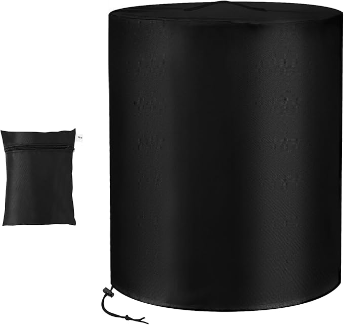 Fire Pit Cover for Ninja Fireside360, 600D Round Oxford Water-Resistant Dust Leaf Proof Firepit Heater Cover Outdoor Protect Accessories Reinforced Handle Drawstring Hem