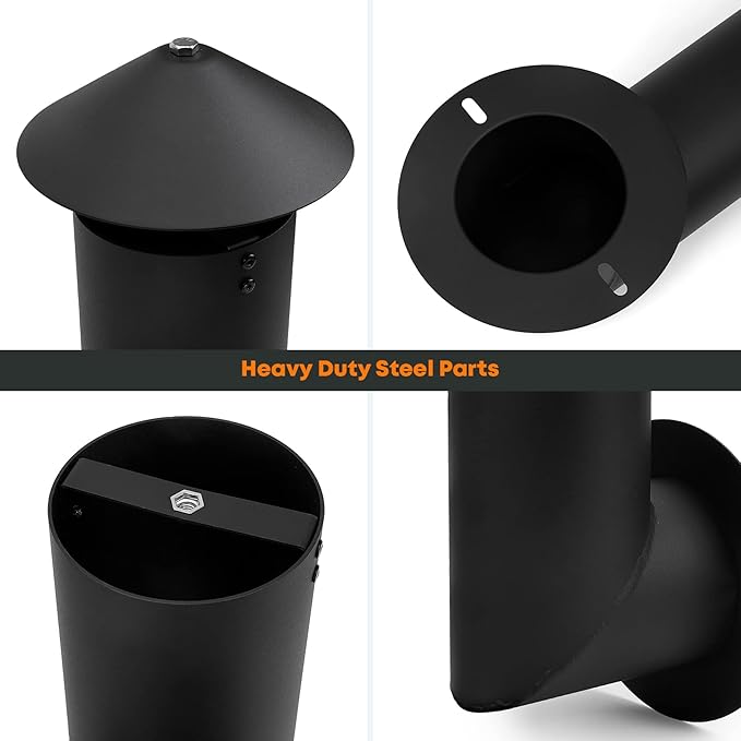 Stanbroil Pellet Grill Smoke Stack Compatible with Pit Boss, Traeger, Camp Chef and Other Pellet Smokers, Black