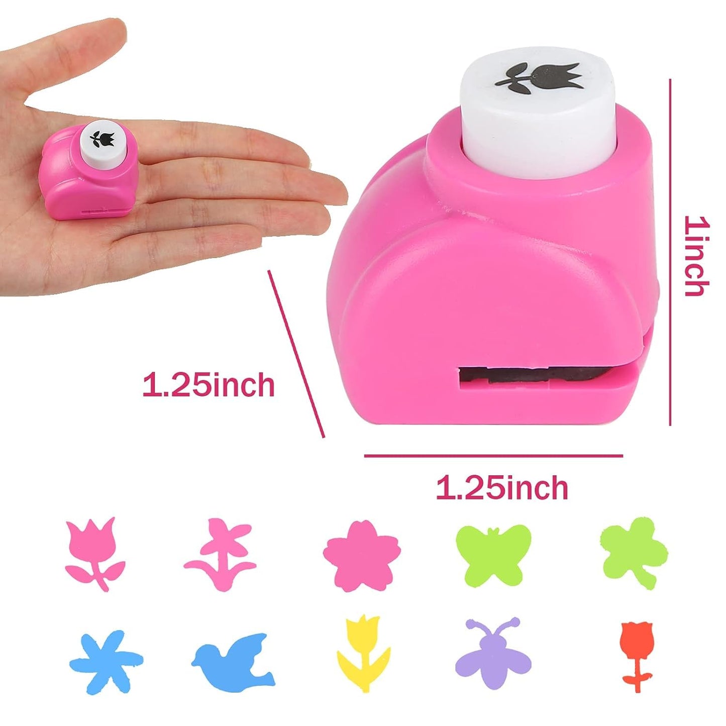 LOVEINUSA 10 PCS Flower Shaped Craft Hole Punch Set for DIY Crafting, Scrapbooking,Tissue Paper for Gift Bags, Festival Wedding Paper DIY Projects, Gift Tags, Mini Cutter Nail Arts Crafts