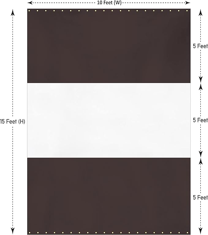 Covers & all Outdoor Clear Panel Curtain, 12 oz Vinyl Outdor Curtains for Patio, Waterproof & Weather Resistant Tarp with Brass Grommets for Pergola, Porch, Gazebos, Balcony (15'H x 10'W feet, Coffee)