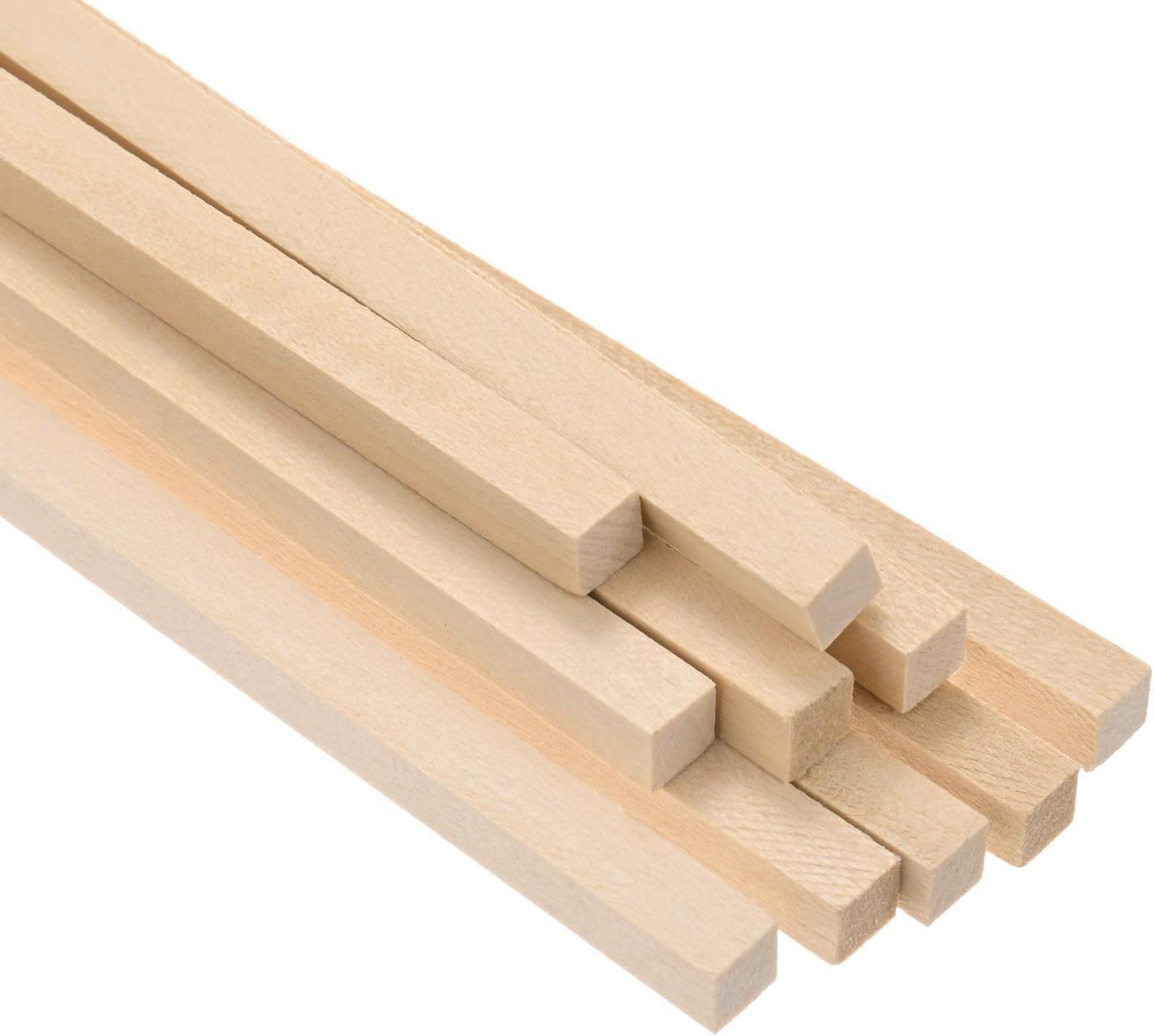 10-Pack Wood Square Dowel Rods, 5/16 x 12 Inch Unfinished Wooden Square Dowel Rod, Hardwood Square Dowel Sticks for Crafts/DIY Projects/Models Making [Wood Color]