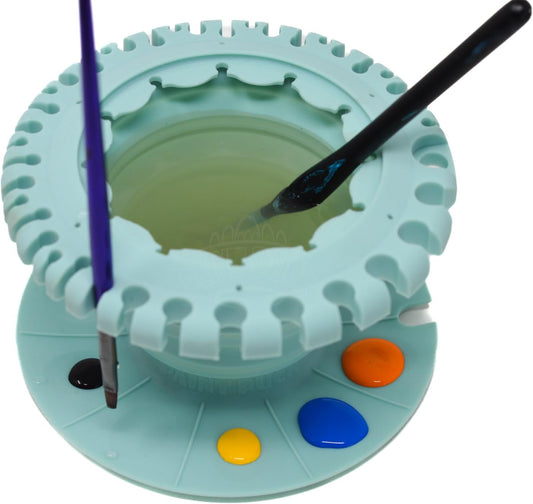 Paint Puck CollapsiBowl Paint Brush Cleaner Rinse Cup (Green) – Collapsible Paint Water Cup & Brush Cleaner with Brush Holder, Squeegee Lips & Drip Tray for Acrylic, Watercolor & Art Supplies