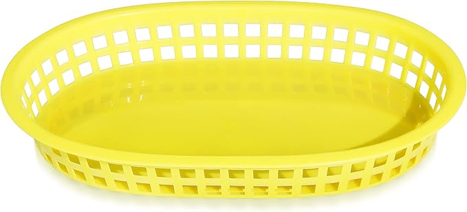 New Star Foodservice 44089 Fast Food Baskets, 10.5 x 7 Inch, Set of 12, Yellow
