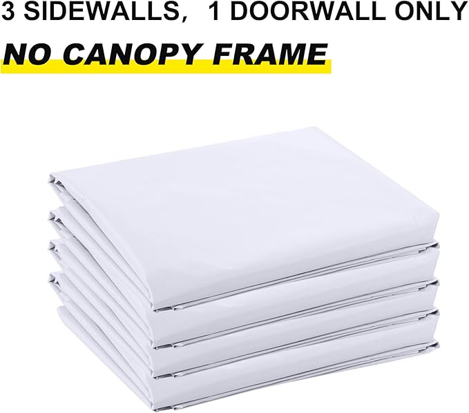 ABCCANOPY Side Wall 10x10, White (4 Walls Only, NOT Including Frame and Top)