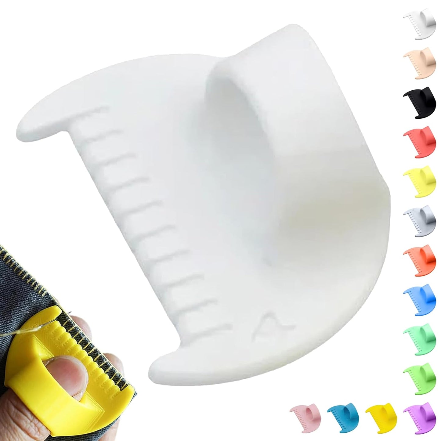 4mm Seam Guide for Hand Sewing Edge Lockranding Tool, Sewing Needle Gauge Measuring Tool, Mini Finger Ruler Kit Ideal for Leather/Fabric/Craft Sew, White 1 Pcs