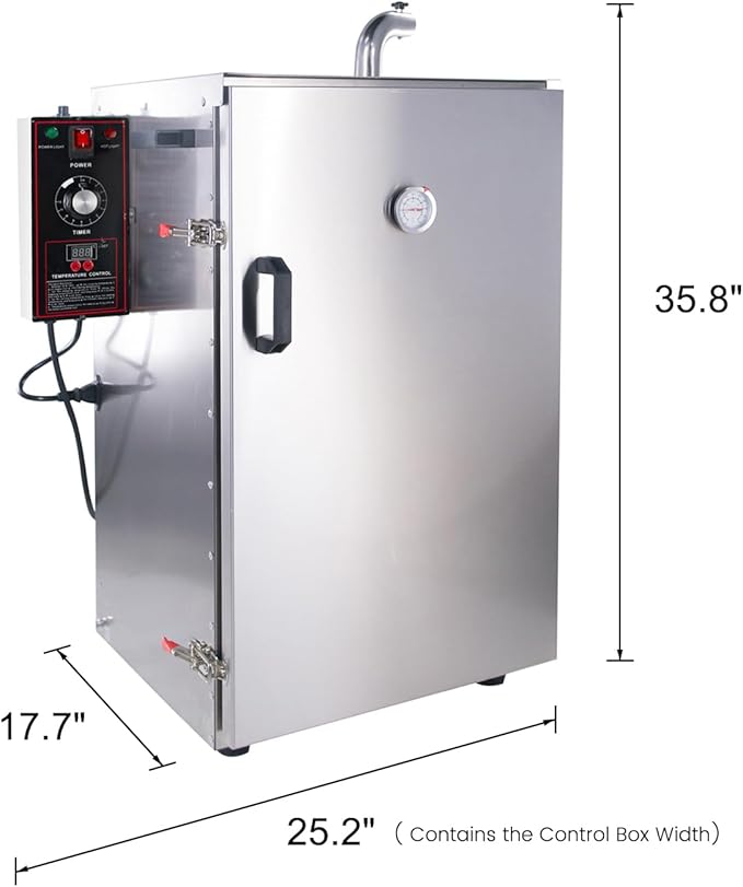 CLIVIA Electric Vertical BBQ Smoker, 5 Layers Outdoor Smoker Oven with Digital Temperature&Time Controller, Barbecue Cooking, Grilling Smoking for Fish, Sausage, Jerky, Cheese