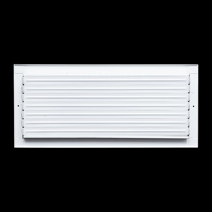 Fits 20x8 Duct Opening Steel Adjustable Air Supply Grille by Handua | Register Vent Cover Grill for Sidewall and Ceiling | White | Outer Dimensions: 21.75" X 9.75"