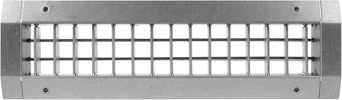 Repa Market 13" x 3" Inch Air Exhaust Grille for Round Ducts - 2 Adjustable Louvre Blades - Galvanized Air Supply Vent Cover - Side Fit Round Surface Canal Ducting from 6.30" to 15.74" Inches