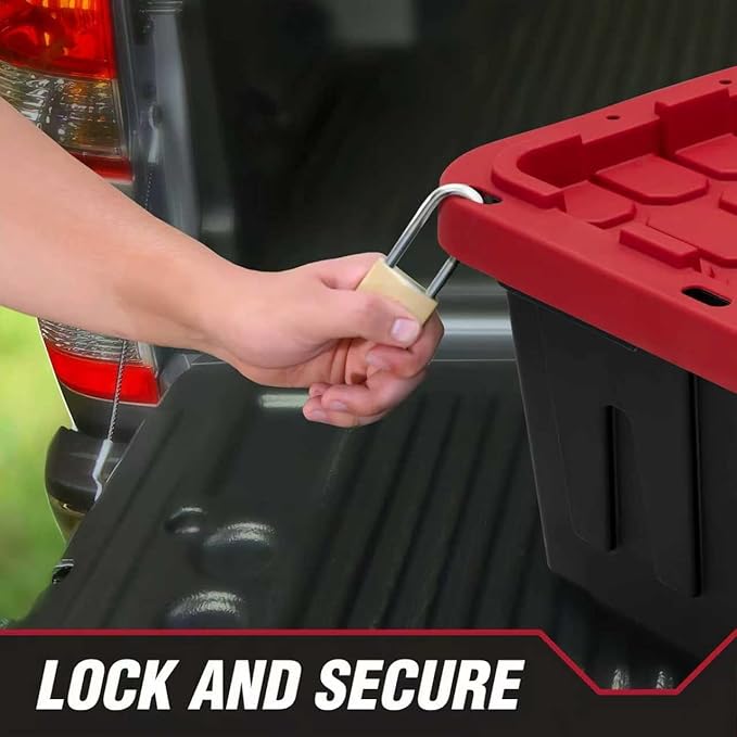 2-Pack 27-Gallon Storage Boxes with Snap-on Lids. Durable and Suitable for Storing Household Items, as well as for Use in Industrial and Outdoor Environments.