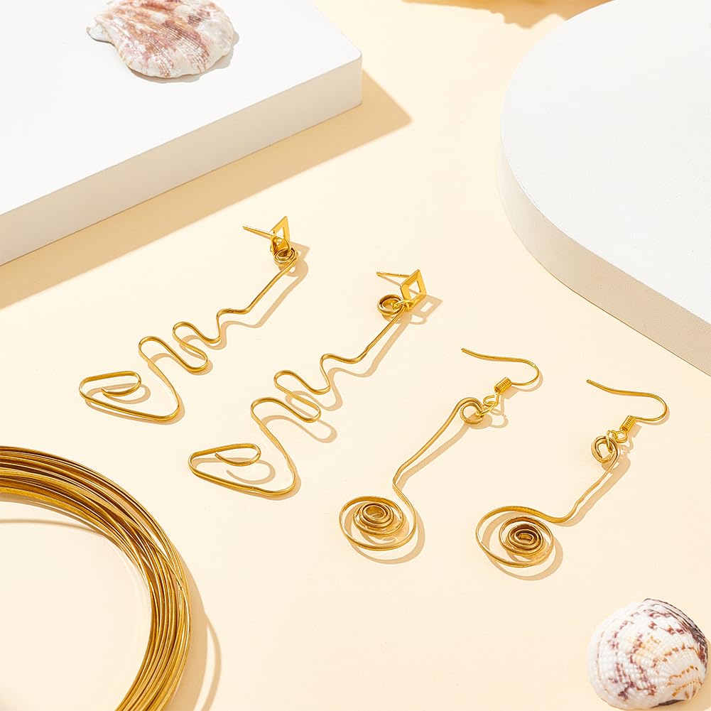 BENECREAT 19.6 Feet 22 Gauge Half Round Copper Wire 1.6mm Wide Brass Craft Wire, Jewelry Beading Wire for Earring Necklace Jewelry Making, Wire Wrapping,DIY Arts