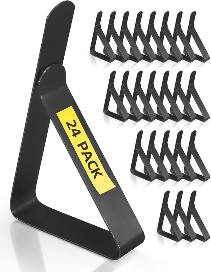 24 Pack Tablecloth Clips - Heavy Duty Picnic Table Clip, Stainless Steel Table Cloth Cover Clamps, Table Cloth Holders Ideal for Restaurant Outdoor