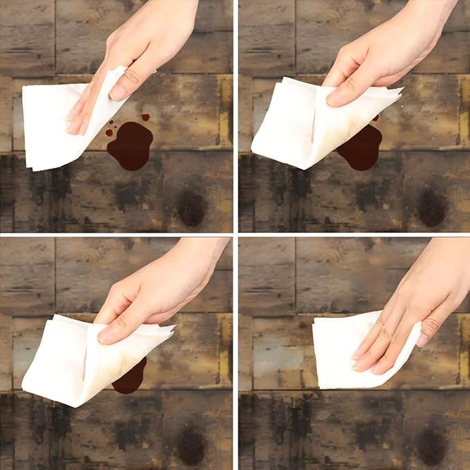 Brown Wooden Planks Retro Round Table Cloth Cover, Elastic Edge Waterproof Wipeable Tablecloths 36"-42" Polyester Tablecloth for Party Restaurant Banquet Holiday Camping Outdoor Picnic