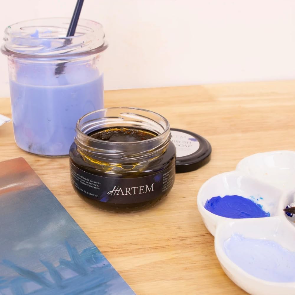 Hartem - Vegan Cream Cleanser Soap and Conditioner for Makeup and Art Brushes, Deep Cleaning and Restoration with Vegetable Oils to Protect Your Brushes, 100 g (3.38 oz)