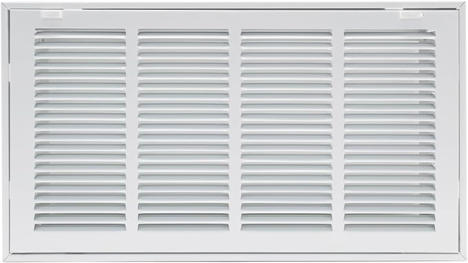 20"W x 10"H [Duct Opening Size] Steel Return Air Filter Grille - Removable Face/Door for 1 inch Filters -HVAC Vent Cover Grill - White [Outer Dimensions: 22 5/8"W X 12 5/8"H]