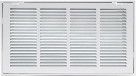 20"W x 10"H [Duct Opening Size] Steel Return Air Filter Grille - Removable Face/Door for 1 inch Filters -HVAC Vent Cover Grill - White [Outer Dimensions: 22 5/8"W X 12 5/8"H]