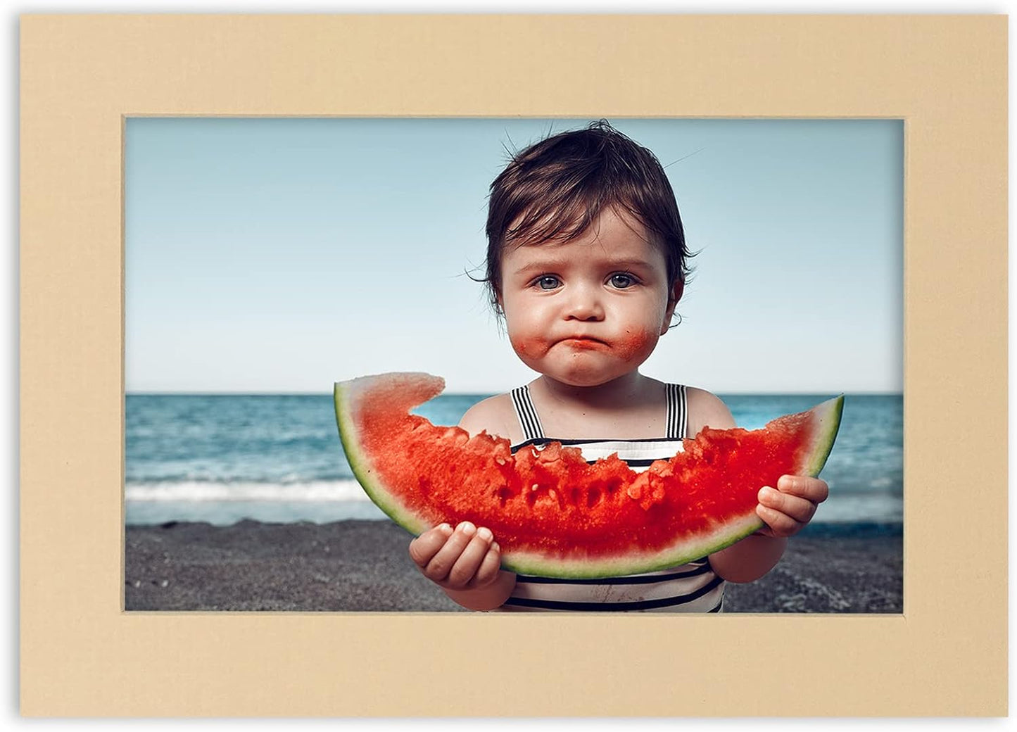 Pack of TEN 11x14 Mats Bevel Cut for 8.5x11 Photos - Acid Free Beige Precut Matboards For Pictures, Photos, Framing - 4-ply Thickness