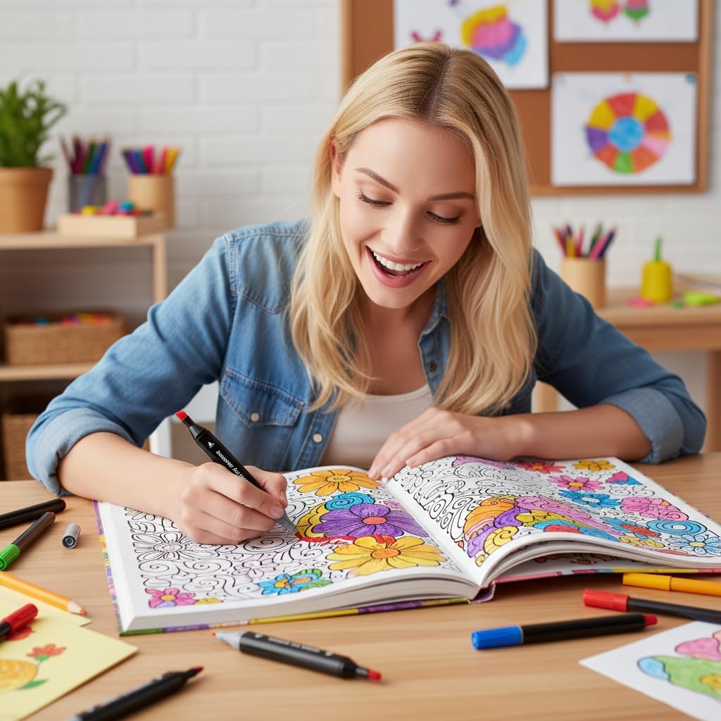 Soucolor Alcohol Markers 204 Colors with Case & Holders, Dual Tips Chisel & Fine Art Markers for Adult Coloring Kids Drawing, Artist Markers Art Supplies for Blending Sketching