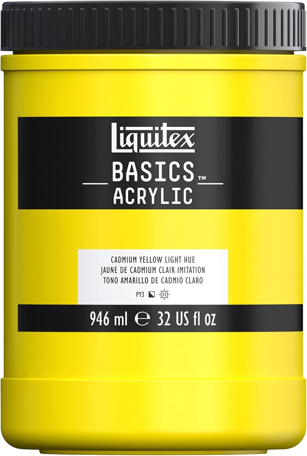 Liquitex BASICS Acrylic Paint, 946ml (32-oz) Jar, Cadmium Yellow Light Hue