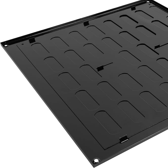 Repa Market 12" x 12" Inch (Outer Dimensions) Black Adjustable Air Vent Cover - Indoor Outdoor Metal Grille - Heating Cooling Ventilation for Home Garage Shed - Open and Close Register (11.81 x 11.81)