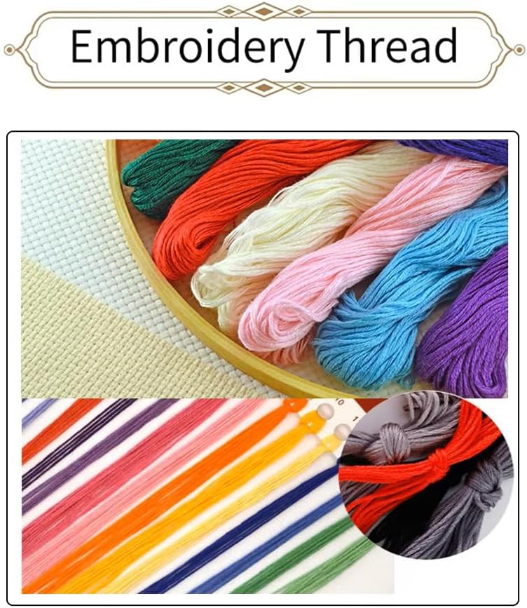 Threadhaven Cross-Stitch Kit 14CT Aida Counted Embroidery Complete Set with Fabric, Threads, Needles & Chart-Premium Beautiful Girls Design for Adults & Beginners- Snow Fairy 13.4''×13.4''