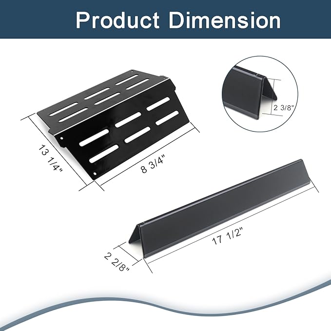 17.5"Flavorizer Bars and 13.26" Heat Deflectors for Weber Genesis 300 Series Grills with Front Control Knob, Genesis S310 S320 S330 E310 E320 E330,for Weber 7620 7621 (7620*5+7622*2, Porcelain Steel)
