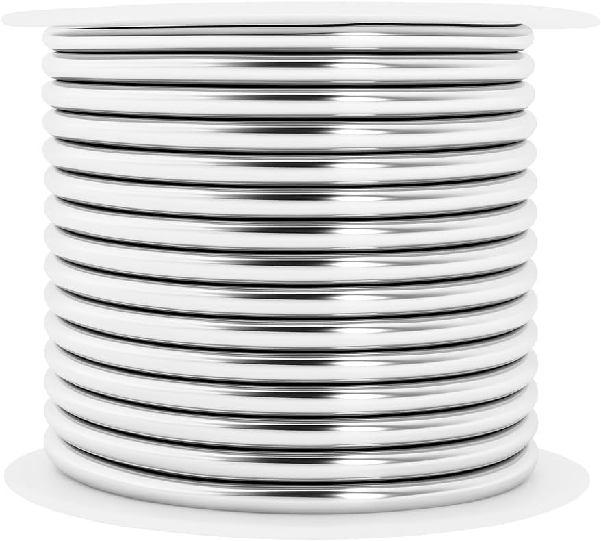 Mandala Crafts 13 Gauge Anodized Aluminum Craft Wire for Jewelry Making - 300 FT Colored Flexible Silver Copper Tone Wire - Bendable for Bonsai Armature Crafting Sculpting