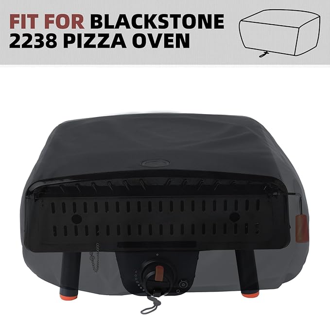 Waterproof Pizza Oven Cover for Blackstone (Leggero) 2238 2379 5967, Tabletop Pizza Oven Accessories, Windproof with Bottom Drawstrings, Fully Covered with Heavy-Duty 600D PVC Fabric (Cover Only)