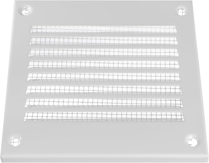 Vent Systems 4'' x 4'' Inch (Overall Dimensions) - White - Air Vent Cover Metal Air Return Grill with Built in Pest Guard Screen HVAC Vent Duct Cover for Home Improvement