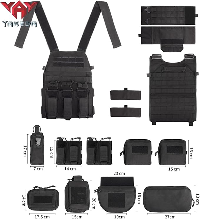 YAKEDA Tactical Outdoor Training Vest - Molle Vest With Multi-Functional Pouches For Training, Hunting & Hiking