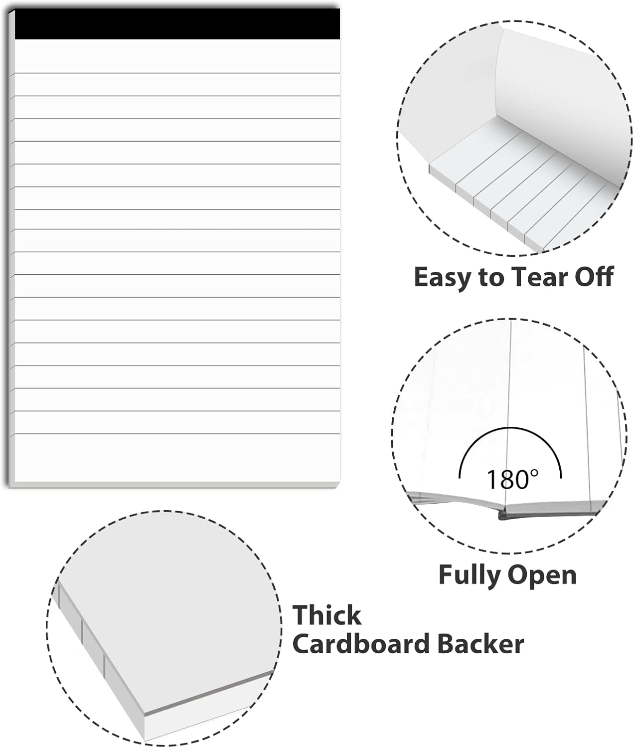 12 Pack Note Pads Refills 4 x 6 Inch Memo Pads Writing Pads, White Small Notepads Scratch Pads Mini Notepad with 30 Sheets Lined Paper in Each Pad