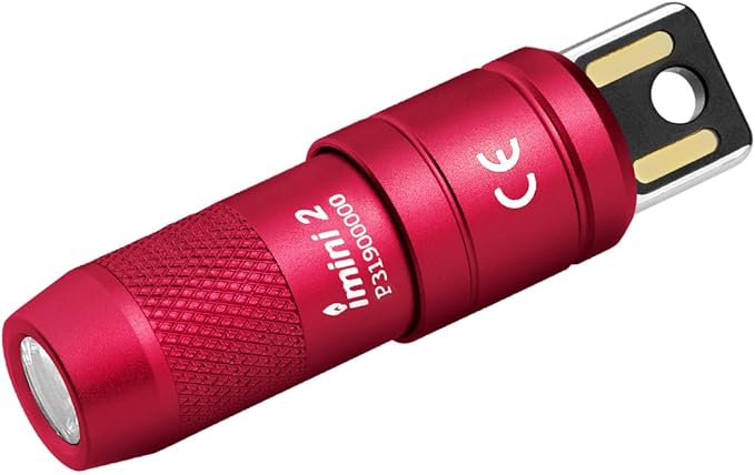 OLIGHT IMINI 2 EDC Rechargeable Keychain Flashlight, 50 Lumens Compact and Portable Mini LED Keyring Lights with Built-in Battery Ideal for Everyday Carry and Emergencies (Passionate Red)