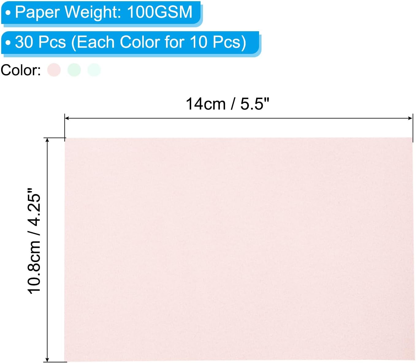 PATIKIL 30 Sheets Vellum Paper 4.25x5.5, Vellum Paper Printable Translucent Paper 100GSM Colored for Invitations Laser InkJet Printing Card Making Crafting Wedding Tracing, Pink Green Blue