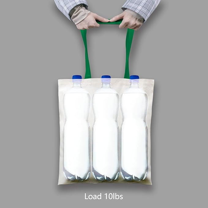 TOPDesign 12-Pack Economical 16"x15" Cotton Tote Bag, Lightweight Medium Reusable Grocery Shopping Cloth Bags, Suitable for DIY, Advertising, Promotion, Gift, Activity