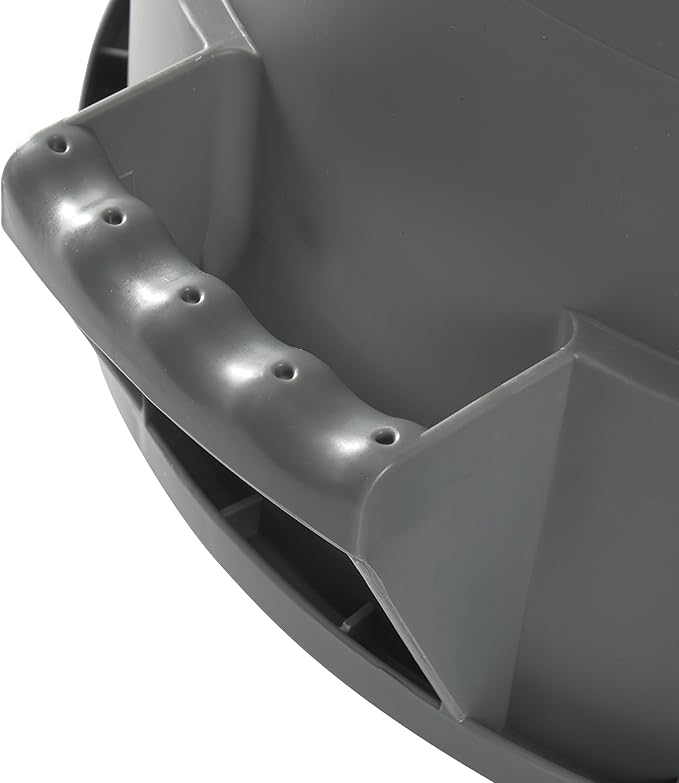 Winco Heavy-Duty Round Waste Container/Trash Can, 20 Gallon, Gray