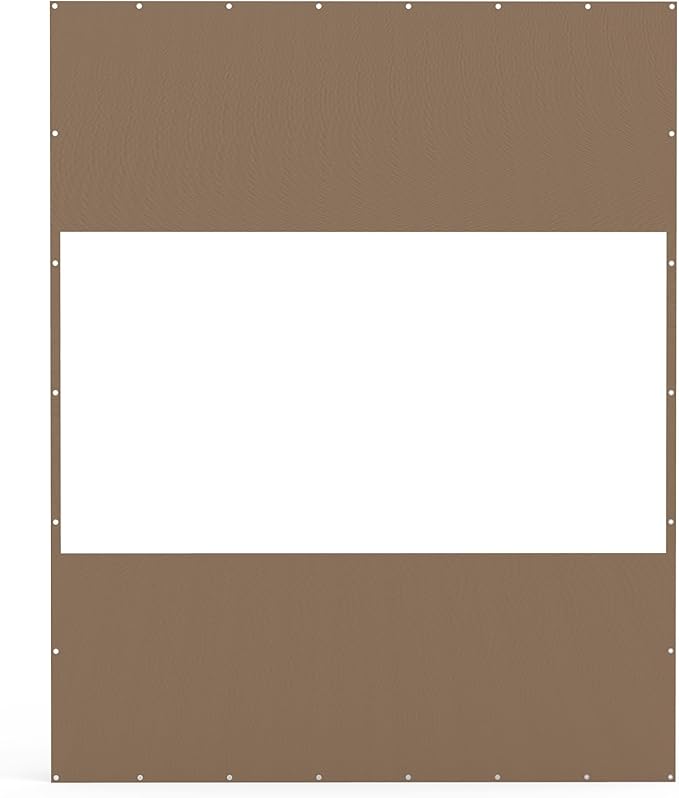 Domi Heavy Duty Outdoor Clear Panel Curtain, 18 oz Waterproof PVC Polyester Curtain, Weather Resistant & Tearproof for Patios, Gazebos, Pergolas, Privacy Screen (10'H x 8'W, Brown)