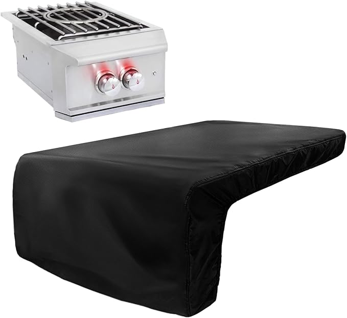 Burner Cover for 15 inch Blaze Power Burner Built-in Natural Gas Griddle,Heavy Duty 600D Waterproof Burner Cover with Plush Lining,Suitable 27''L x 15''W x 13''H,Black